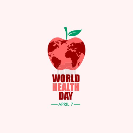 world health day concept poster vector illustration