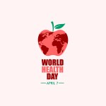 world health day concept poster vector illustration