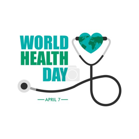 Photo for Our planet, our health. World Health day concept vector illustration background. - Royalty Free Image