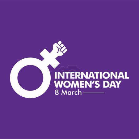 Ilustración de Tema de la campaña del Día Internacional de la Mujer: Adoptar la equidad. Día de la Mujer banner vector ilustración. - Imagen libre de derechos