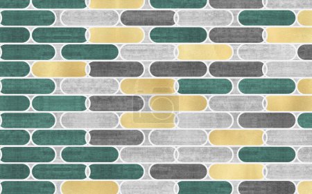 Foto de El patrón artístico y la alfombra de línea artística compuesta por bloques de color geométricos abstractos. - Imagen libre de derechos