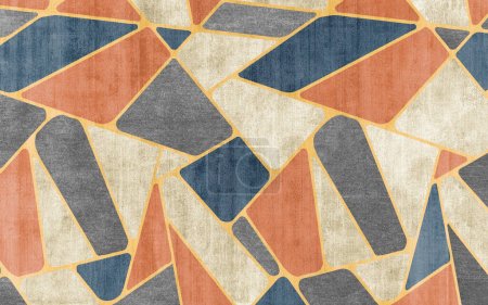 Téléchargez les photos : Modern geometric art design background, used for art wall, carpet, cover, etc. - en image libre de droit