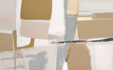 Foto de Abstracto patrón de arte pintura al óleo de oro, pintura minimalista moderna - Imagen libre de derechos