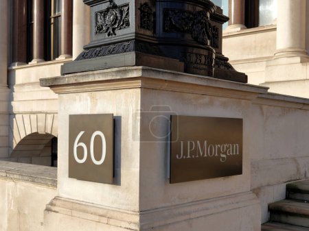 Photo for London, UK - January 22, 2023: City of London School building at Victoria Embankment 60 in London, now occupied by the investment bank JPMorgan - Royalty Free Image