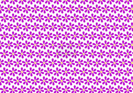 Illustration for Patterned colorful background, Purple Flowers, editable vector. - Royalty Free Image