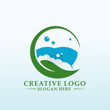Ilustración de Eco amigable, fácil moderno, logotipo de autoservicio - Imagen libre de derechos