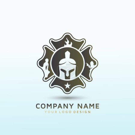 Ilustración de Idea de diseño de logo de vector espartano - Imagen libre de derechos