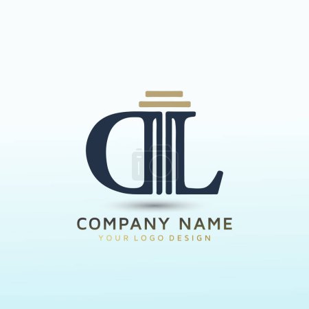 Illustration for Law Firm looking for simple and sleek looking logo DL - Royalty Free Image