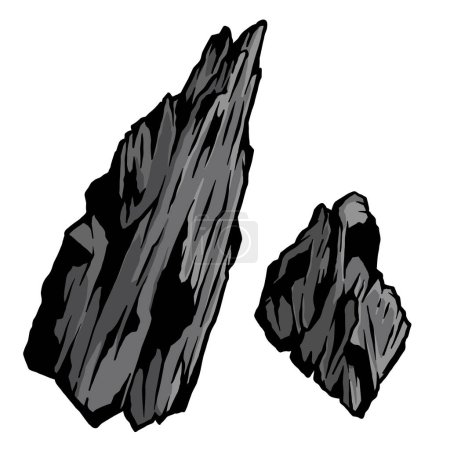 Ilustración de Carbón negro - dibujado a mano - ilustración vectorial - Imagen libre de derechos