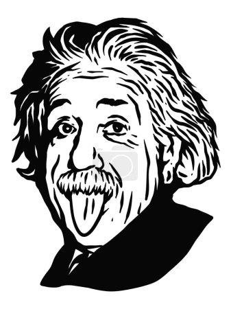 Ilustración de Retrato de Albert Einstein - ilustración vectorial - Imagen libre de derechos