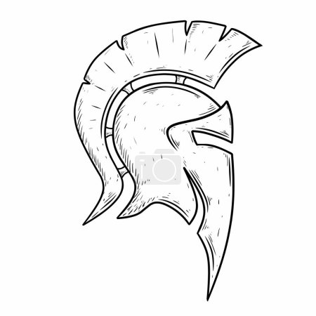 Illustration for Spartan helmet greek isolated on white background - Royalty Free Image