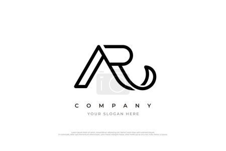 Initial Letter AR Logo or RA Logo Design Vector Template
