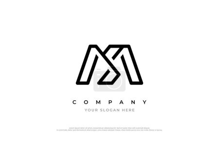 Initial Letter SM Logo or MS Logo Design