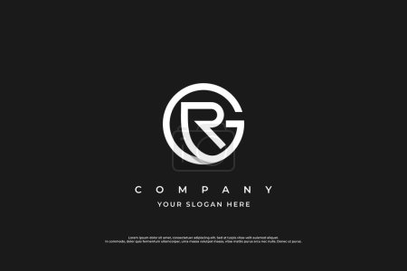 Initial Letter RG Logo or GR Logo Design