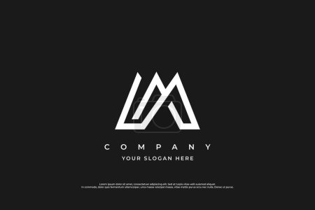 Minimal Letter MA or AM Logo Design