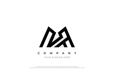 Simple Letter AM or MA Logo Design