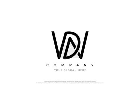 Simple Letter DW or WD Logo Design