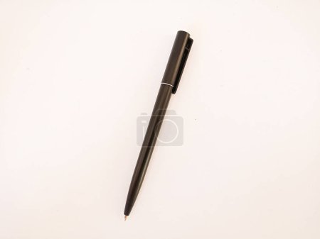 black ballpoint pen isolated on a white background