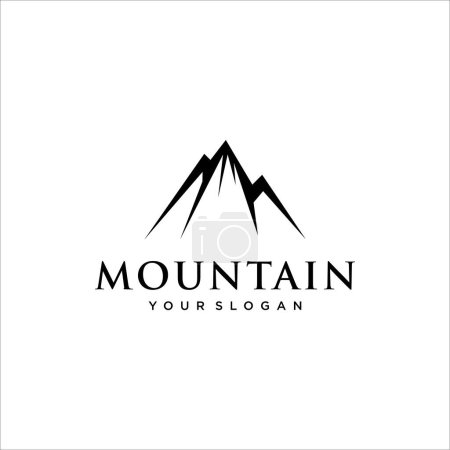 Berglandschaft Silhouette für Outdoor-Reisen Abenteuer Vintage-Logo-Design 