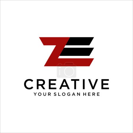 Ilustración de Letra ZE. EZ Diseño del logotipo, Letras del alfabeto logotipo ze plantilla de logotipo de la letra para su marca - Imagen libre de derechos