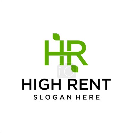 Lettre Modèle de conception de logo RH
