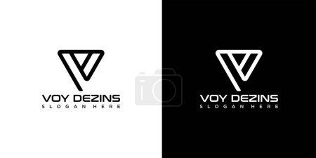 Letra inicial VD Logo Design Elemento de plantilla vectorial