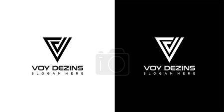 Letra inicial VD Logo Design Elemento de plantilla vectorial