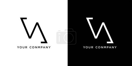 Kreatives und minimalistisches Design des VA-Logo-Symbols in Schwarz und Weiß