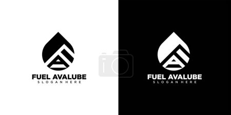 Fuel drop with letter AF. FA Logo Vector Icon Illustration