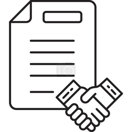 Ilustración de Acuerdo de negocios icono de acuerdo en el estilo esquema - Imagen libre de derechos