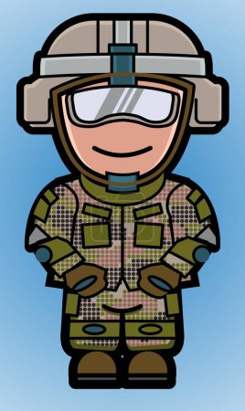 Illustration for Military pilot in uniform and helmet - Royalty Free Image
