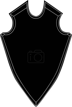 Ilustración de Escudo negro emblema para el club militar - Imagen libre de derechos