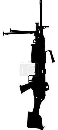 Illustration for M249 SAW light machine gun for the US Army - Royalty Free Image