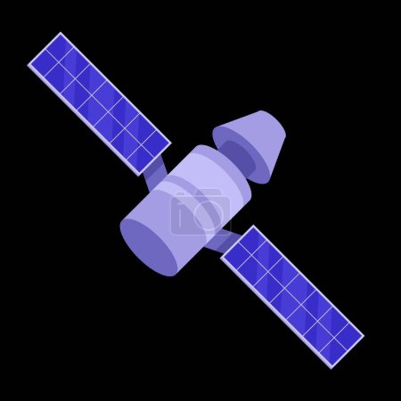 Ilustración de Space satellite with solar panels - Imagen libre de derechos