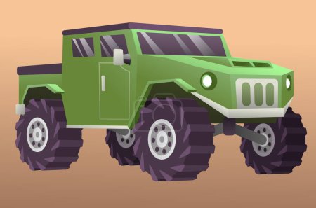 Illustration for Green SUV with big wheels - Royalty Free Image