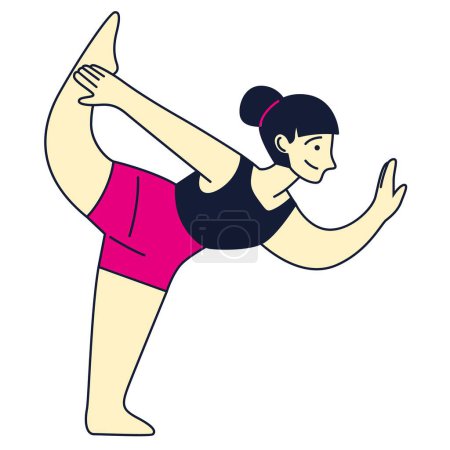 Illustration for Woman doing yoga pose natarajasana - Royalty Free Image