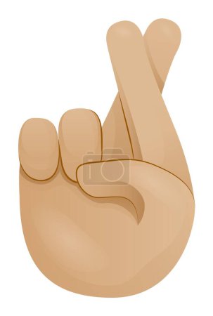 Illustration for Finger gesture crossed fingers vector illustration - Royalty Free Image