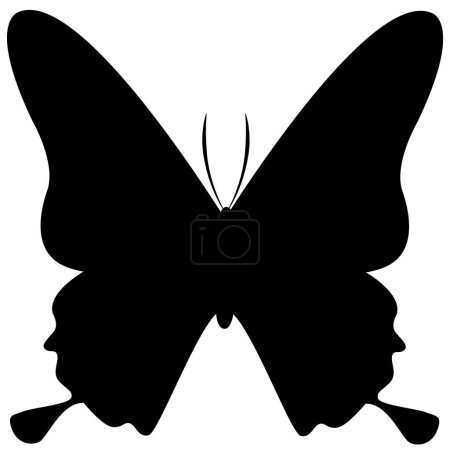 Téléchargez les illustrations : Illustration vectorielle silhouette papillon noir - en licence libre de droit