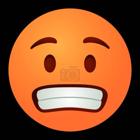 Ilustración de Cara emoji con ilustración vectorial de mueca - Imagen libre de derechos