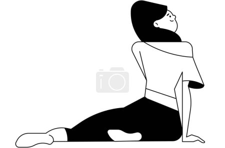 Illustration for Woman sitting and turning her torso - Royalty Free Image