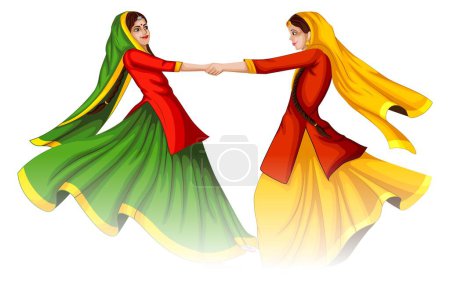 Ilustración de Dos chicas de la India se unieron - Imagen libre de derechos