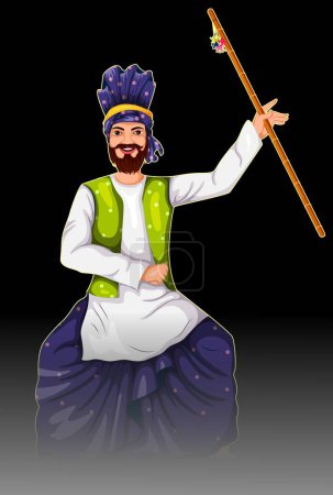 Illustration for Man from india in punjab national dress - Royalty Free Image