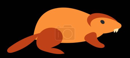 Illustration for Simple red beaver vector illustration - Royalty Free Image