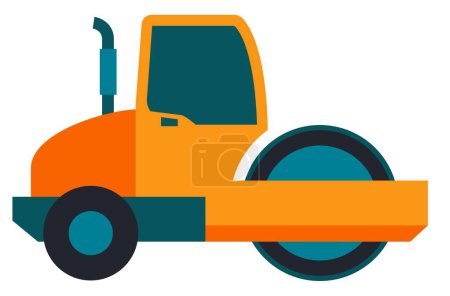 Illustration for Orange road roller vector illustration - Royalty Free Image