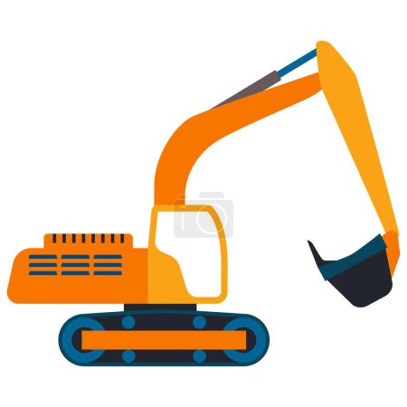 Illustration for Construction machinery - excavator vector illustration - Royalty Free Image