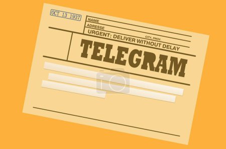 Illustration for Blank for telegram with date vector illustration - Royalty Free Image