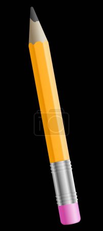 Illustration for Simple pencil with eraser for study - Royalty Free Image