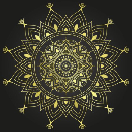 Illustration for Ornament pattern mandala in the form of a circle with rays - Royalty Free Image
