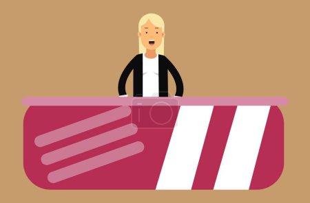 Illustration for Woman announcer on television is reporting - Royalty Free Image