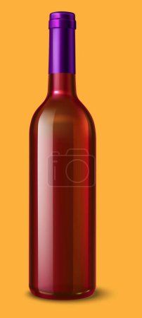 Téléchargez les illustrations : Illustration vectorielle bouteille de vin rouge - en licence libre de droit